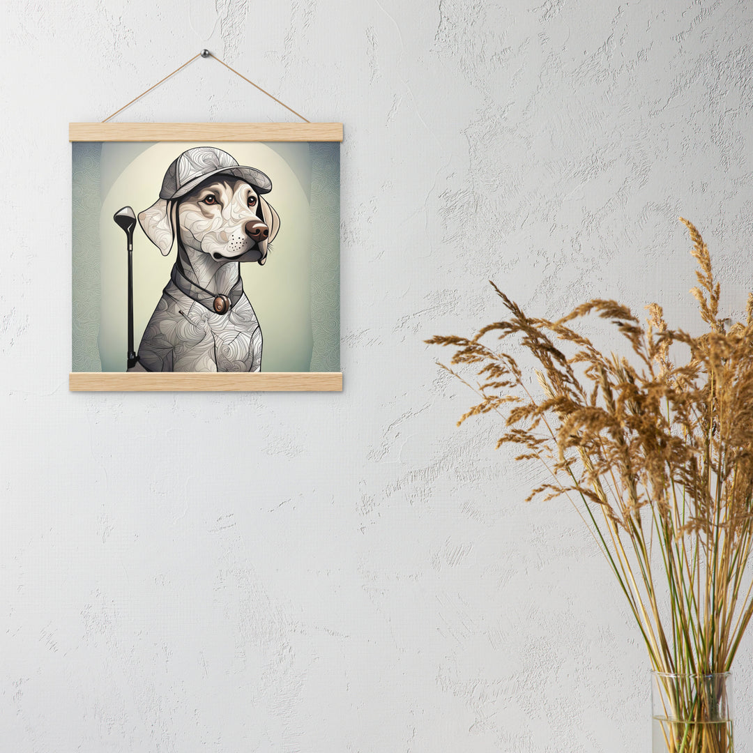 Poster with hangers-Labrador Retriever Golfer V22