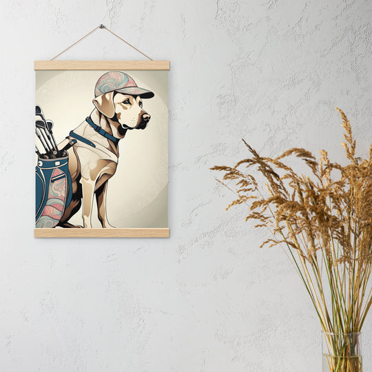 Poster with hangers-Labrador Retriever Golfer