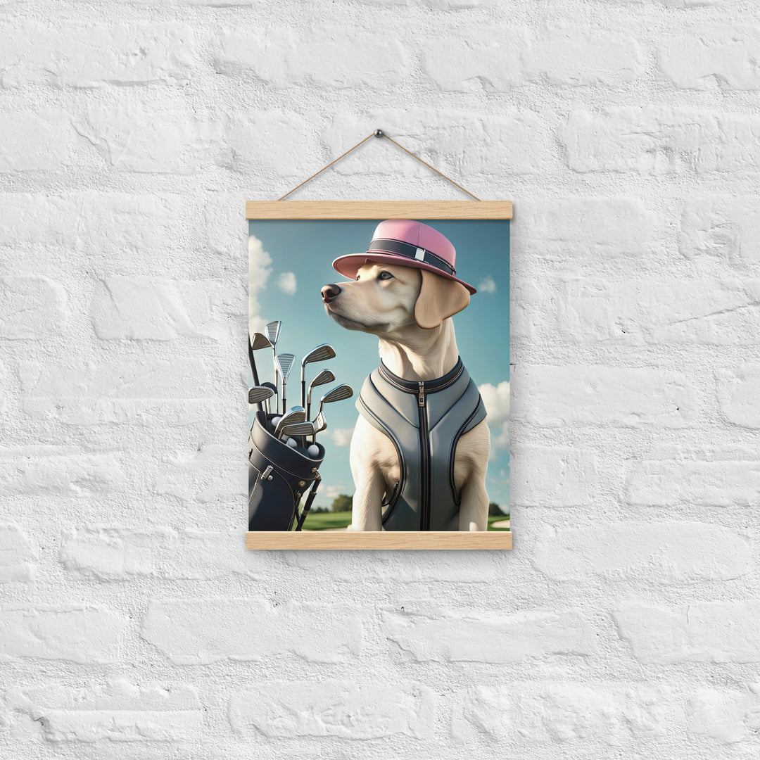 Poster with hangers-Labrador Retriever Golfer V4