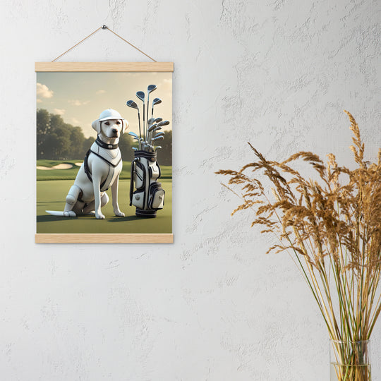 Poster with hangers-Labrador Retriever Golfer V6