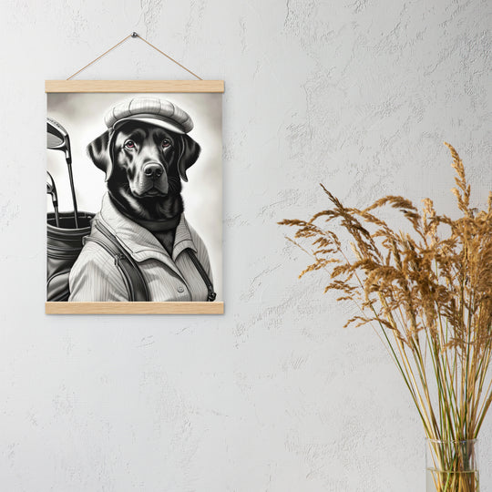 Poster with hangers-Labrador Retriever Golfer V11