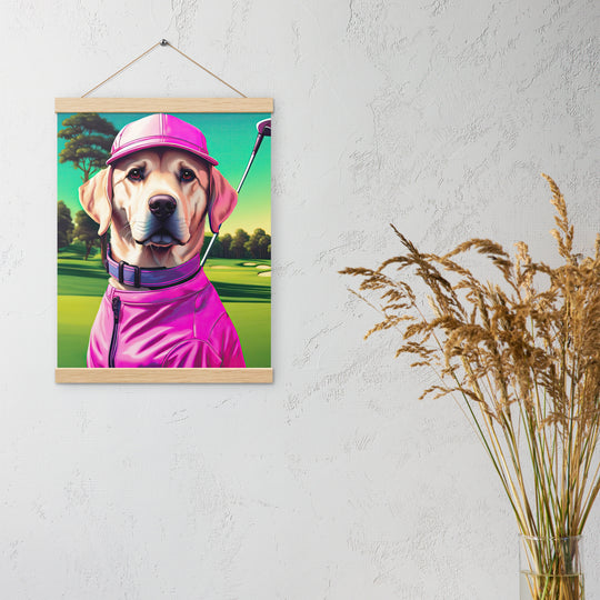 Poster with hangers-Labrador Retriever Golfer V16