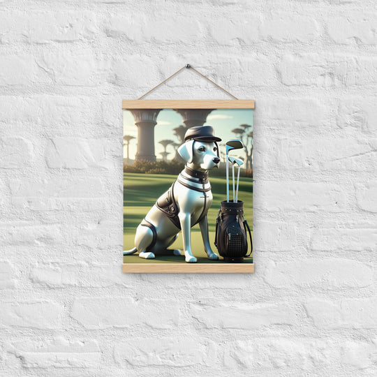 Poster with hangers-Labrador Retriever Golfer V18