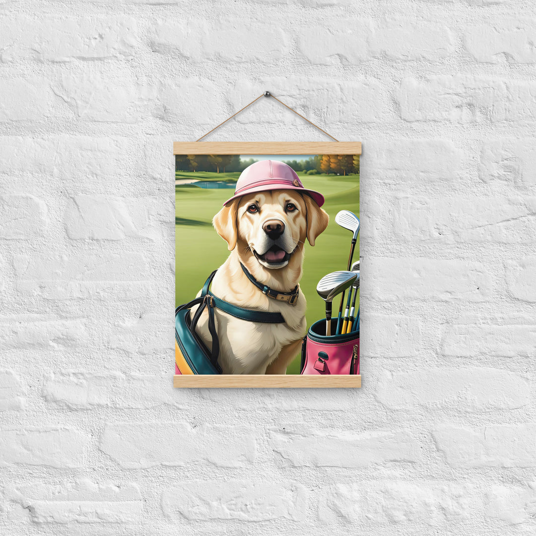 Poster with hangers-Labrador Retriever Golfer V19