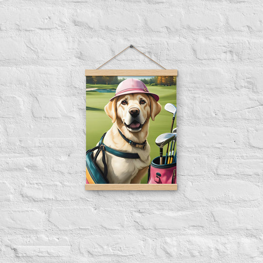 Poster with hangers-Labrador Retriever Golfer V19