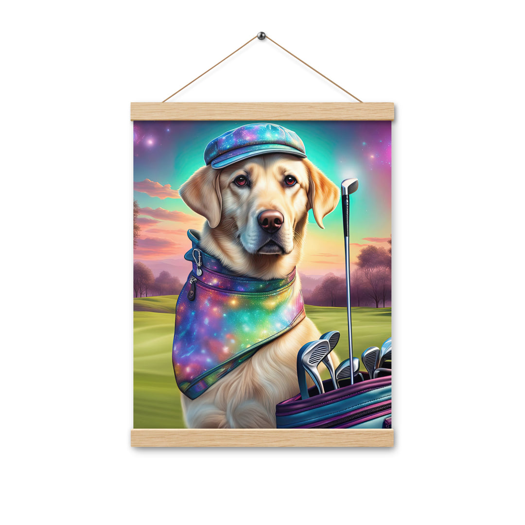 Poster with hangers-Labrador Retriever Golfer V21