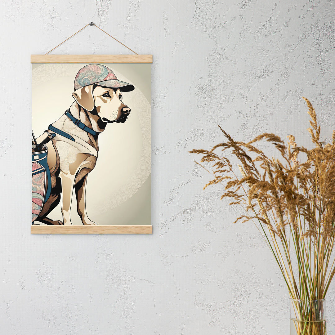 Poster with hangers-Labrador Retriever Golfer