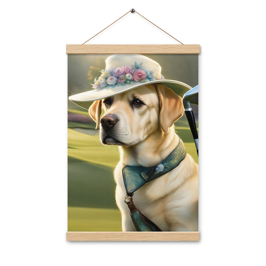 Poster with hangers-Labrador Retriever Golfer V5