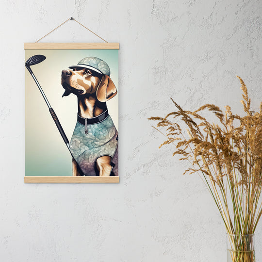 Poster with hangers-Labrador Retriever Golfer V8