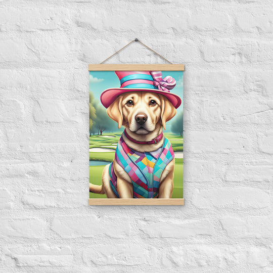 Poster with hangers-Labrador Retriever Golfer V9