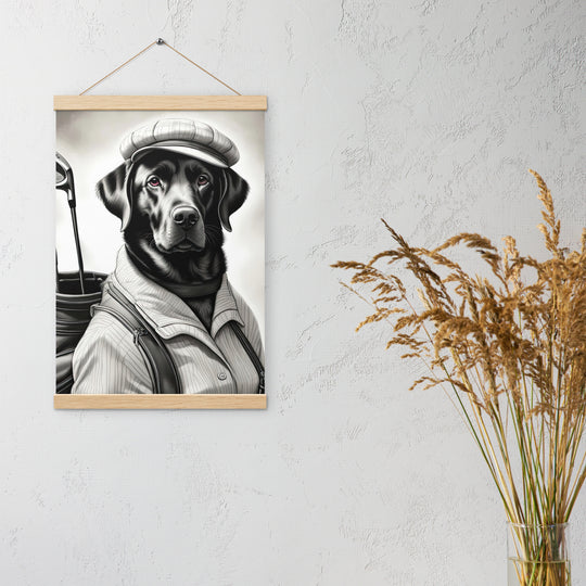 Poster with hangers-Labrador Retriever Golfer V11