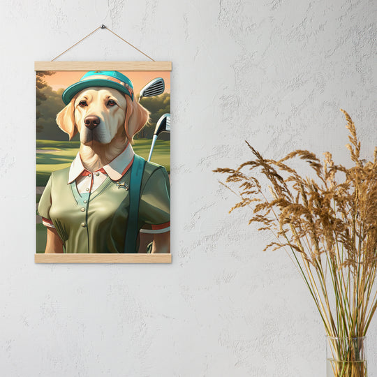 Poster with hangers-Labrador Retriever Golfer V14