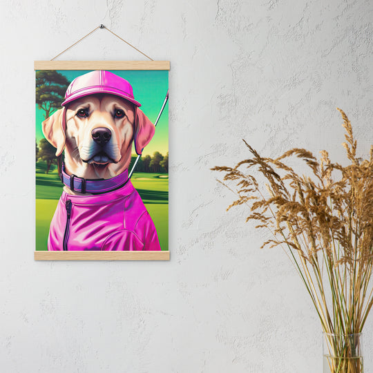 Poster with hangers-Labrador Retriever Golfer V16