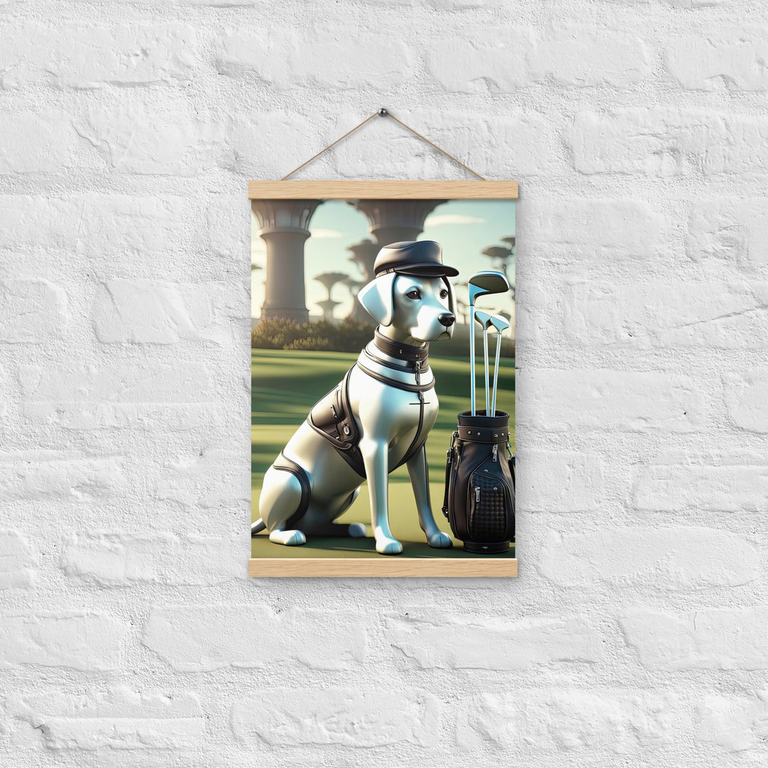 Poster with hangers-Labrador Retriever Golfer V18