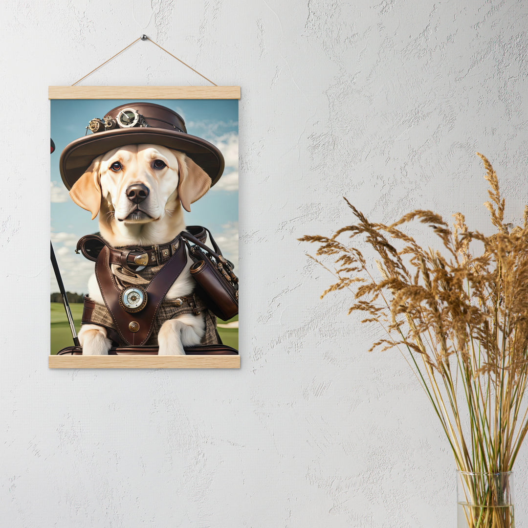 Poster with hangers-Labrador Retriever Golfer V20