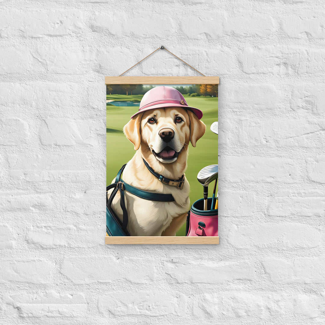 Poster with hangers-Labrador Retriever Golfer V19