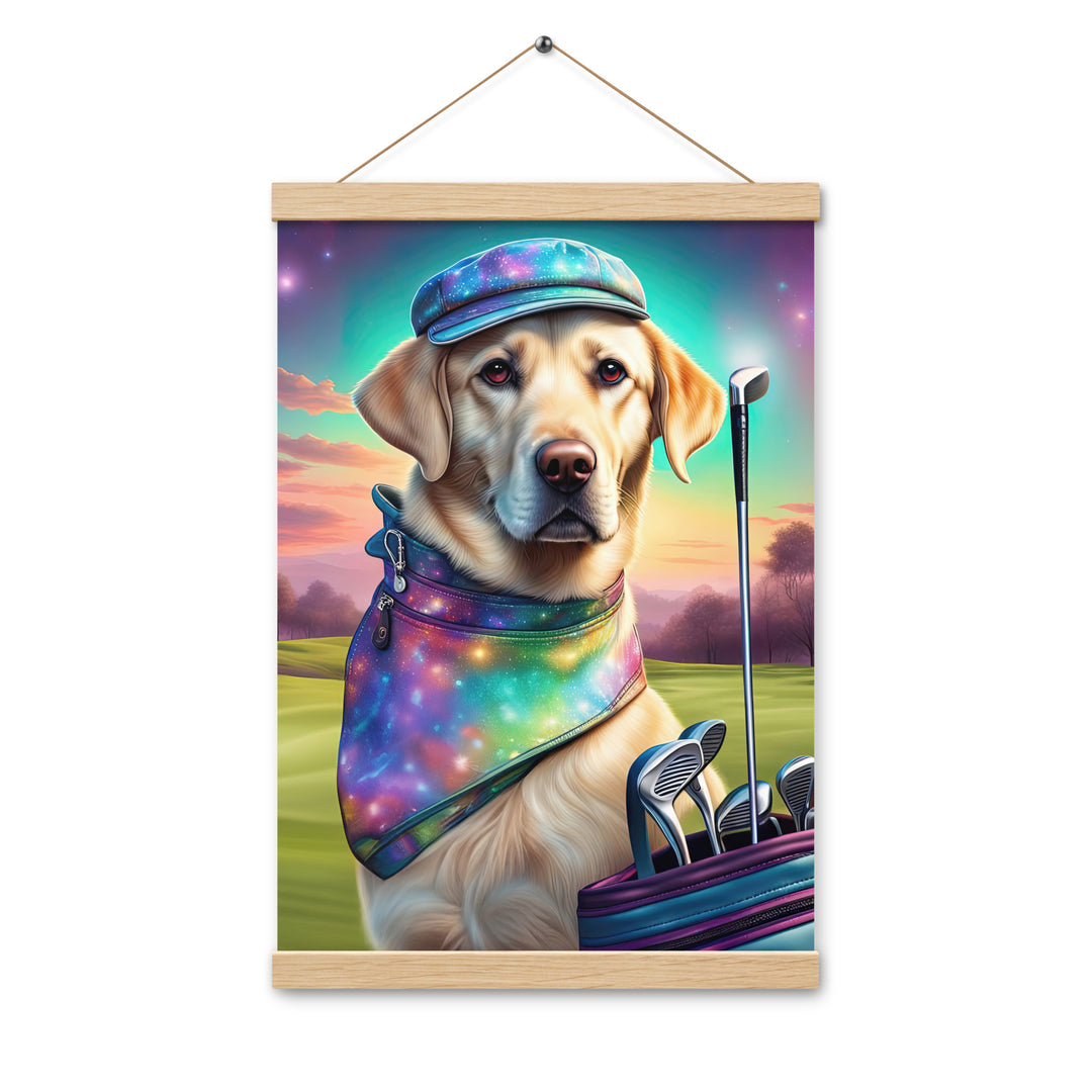 Poster with hangers-Labrador Retriever Golfer V21