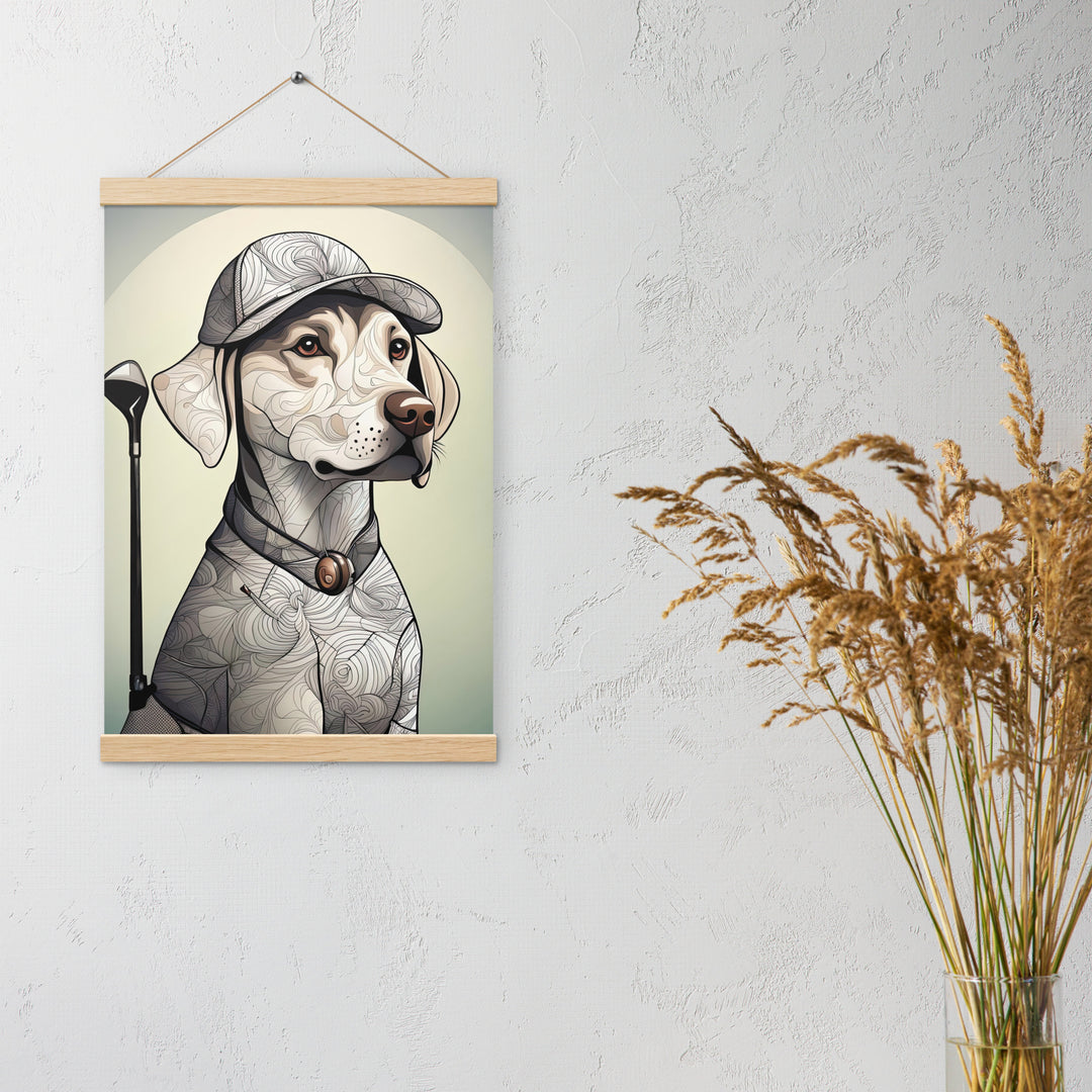 Poster with hangers-Labrador Retriever Golfer V22