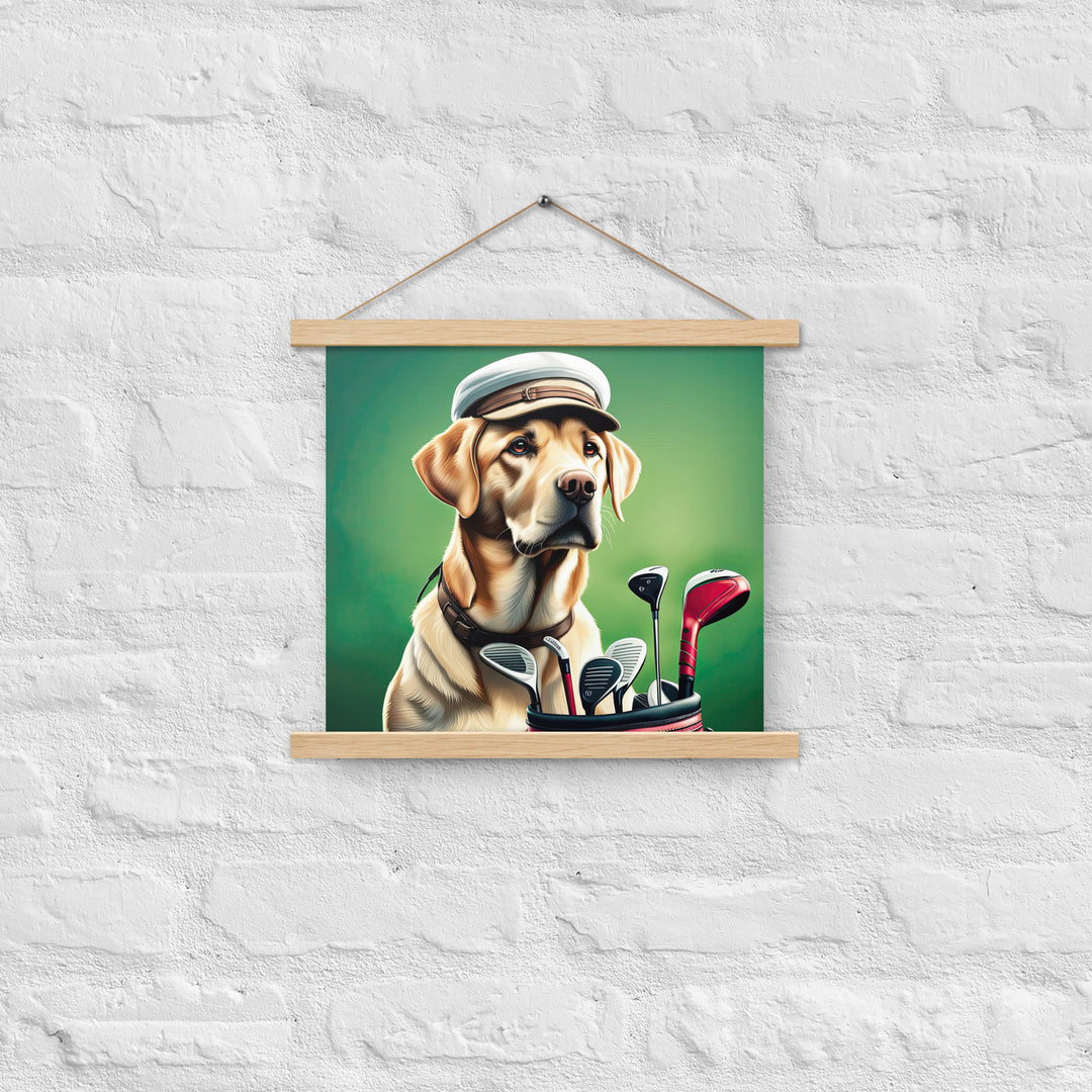 Poster with hangers-Labrador Retriever Golfer V3