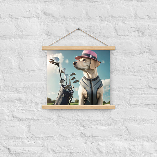 Poster with hangers-Labrador Retriever Golfer V4