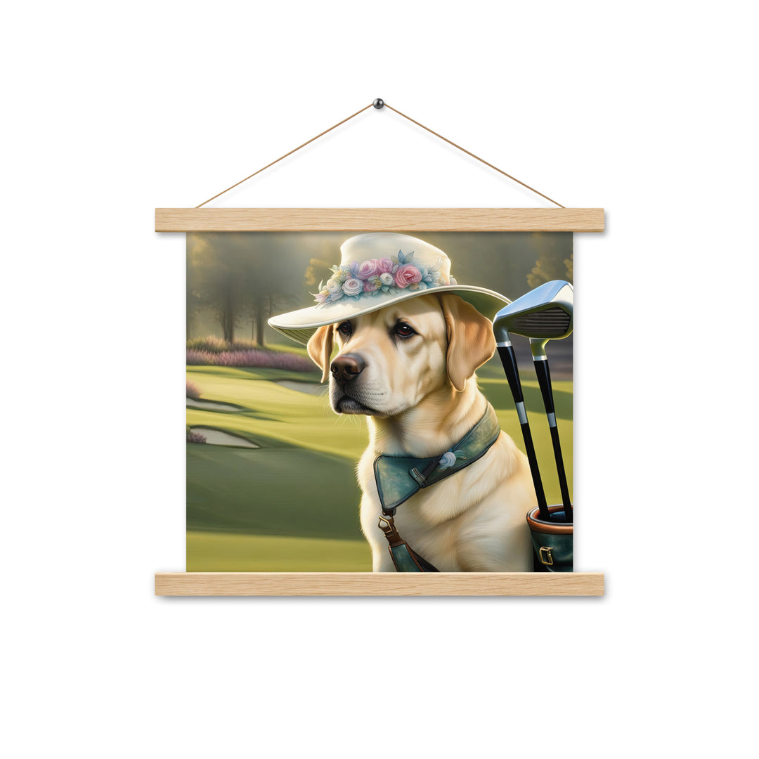 Poster with hangers-Labrador Retriever Golfer V5