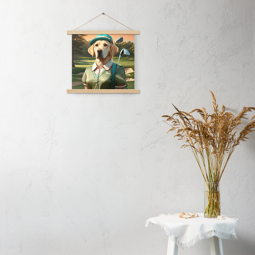 Poster with hangers-Labrador Retriever Golfer V14