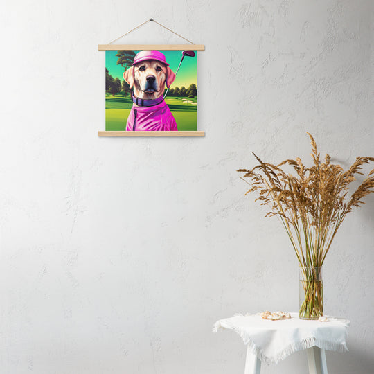 Poster with hangers-Labrador Retriever Golfer V16