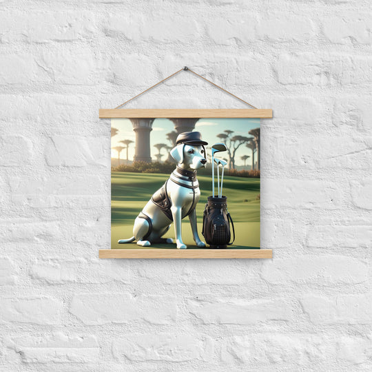 Poster with hangers-Labrador Retriever Golfer V18