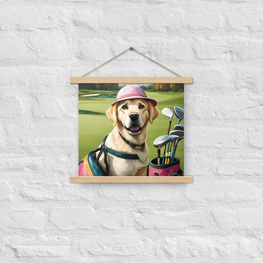 Poster with hangers-Labrador Retriever Golfer V19