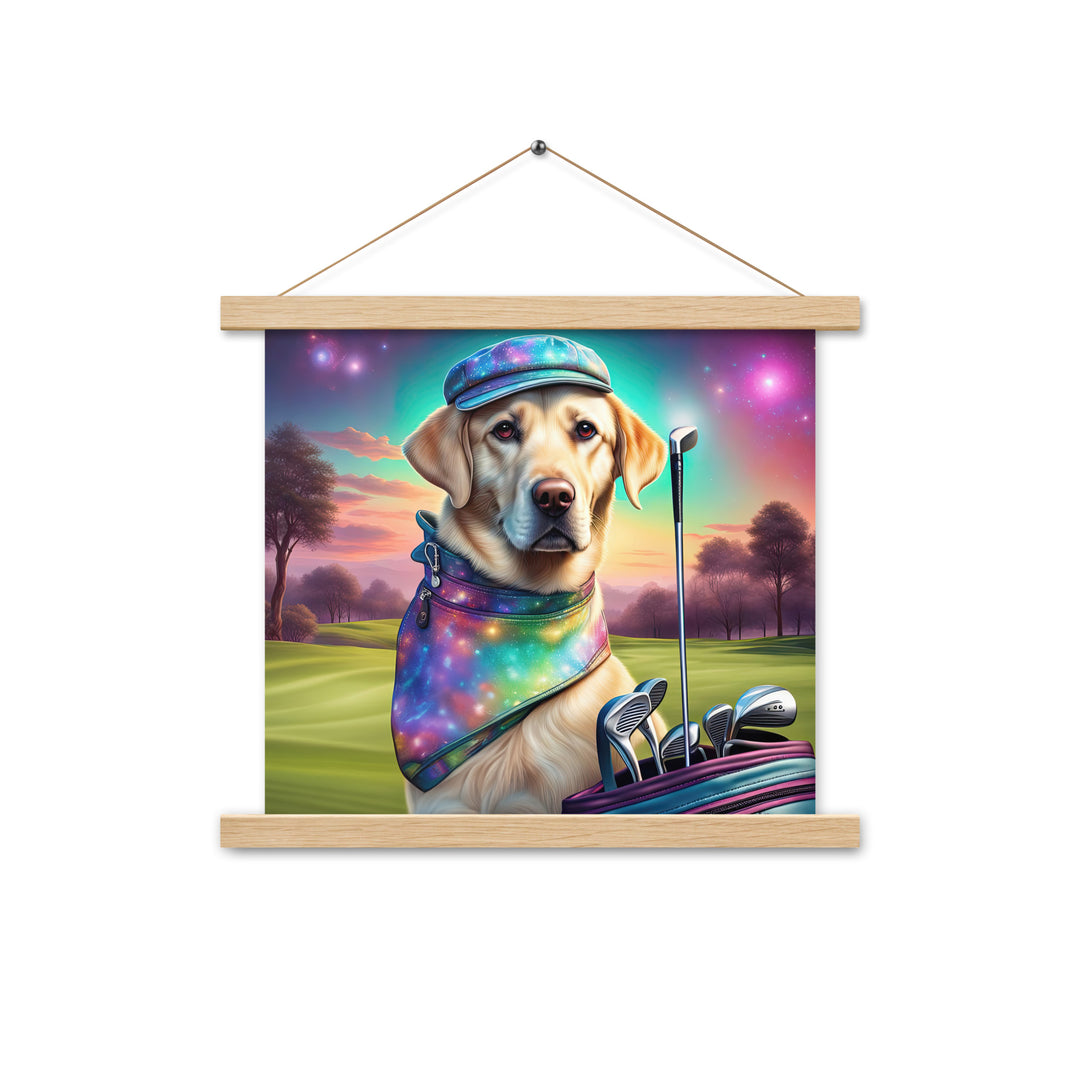 Poster with hangers-Labrador Retriever Golfer V21