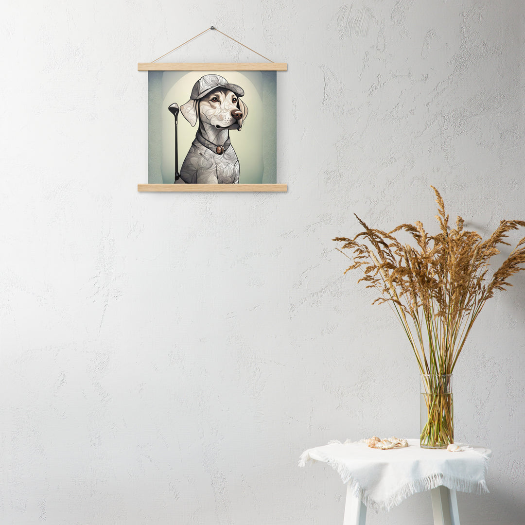 Poster with hangers-Labrador Retriever Golfer V22