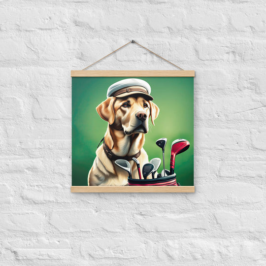 Poster with hangers-Labrador Retriever Golfer V3