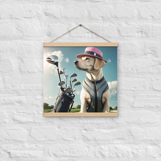 Poster with hangers-Labrador Retriever Golfer V4