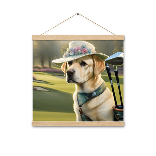 Poster with hangers-Labrador Retriever Golfer V5