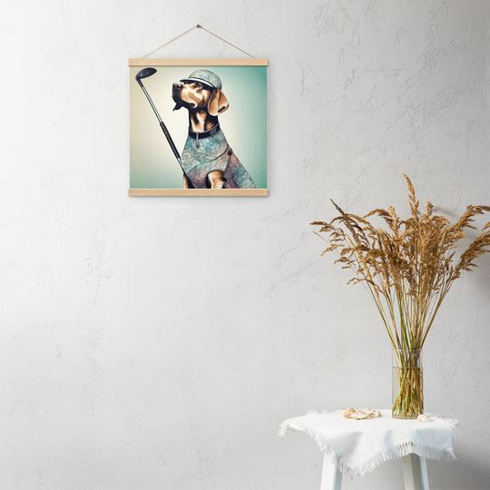 Poster with hangers-Labrador Retriever Golfer V8