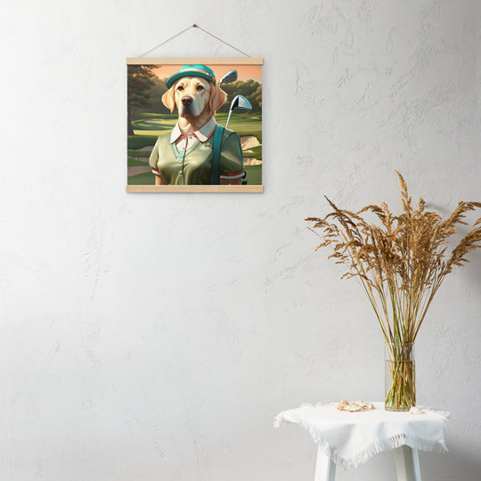 Poster with hangers-Labrador Retriever Golfer V14