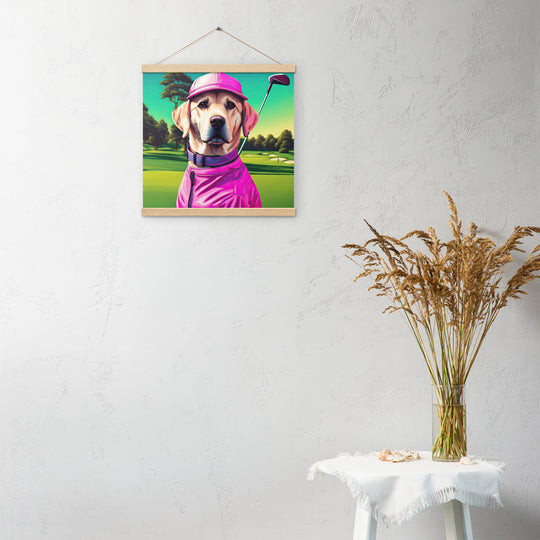 Poster with hangers-Labrador Retriever Golfer V16