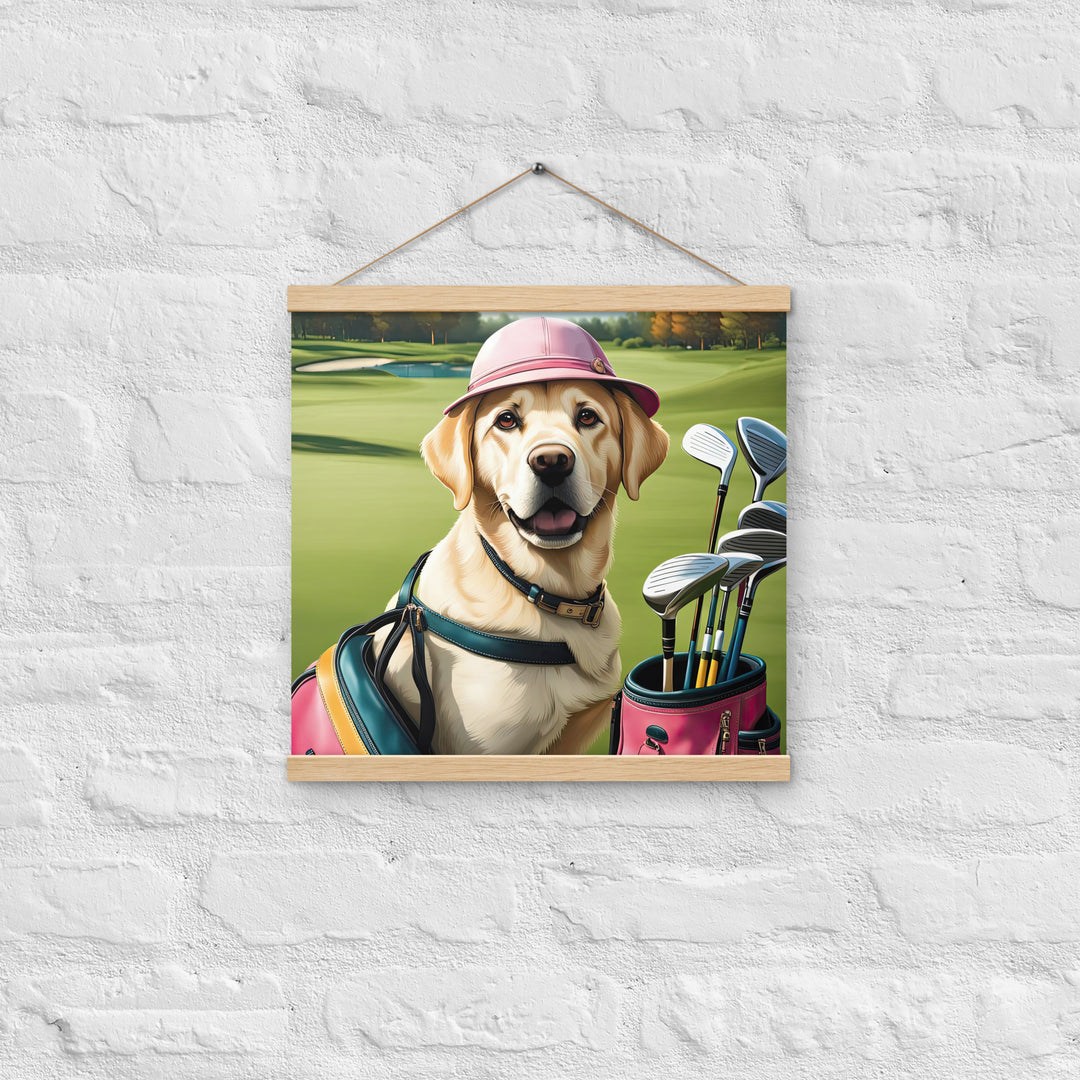 Poster with hangers-Labrador Retriever Golfer V19