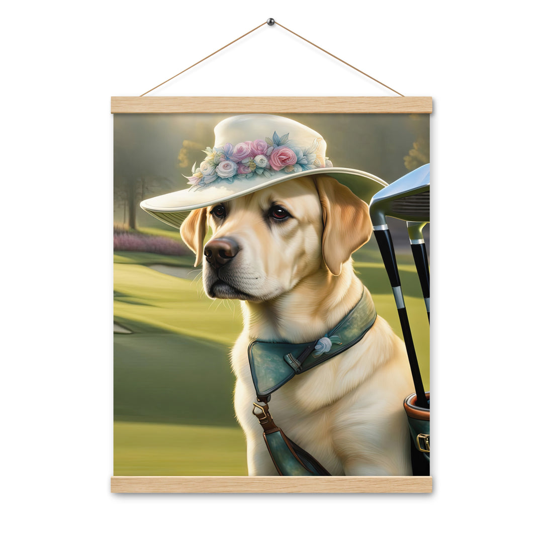 Poster with hangers-Labrador Retriever Golfer V5