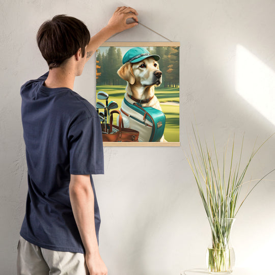 Poster with hangers-Labrador Retriever Golfer V10