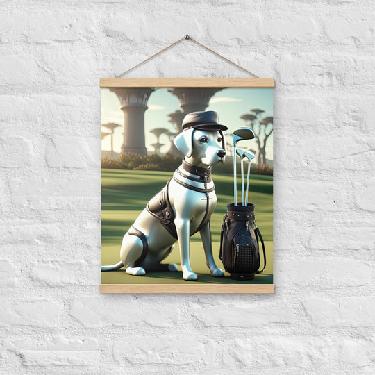 Poster with hangers-Labrador Retriever Golfer V18