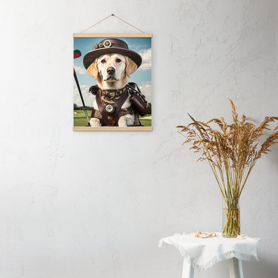 Poster with hangers-Labrador Retriever Golfer V20