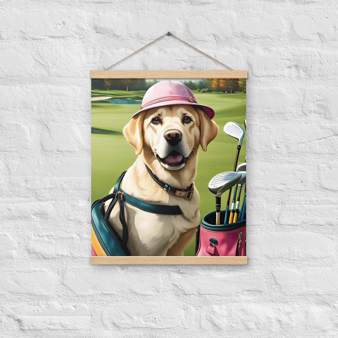 Poster with hangers-Labrador Retriever Golfer V19