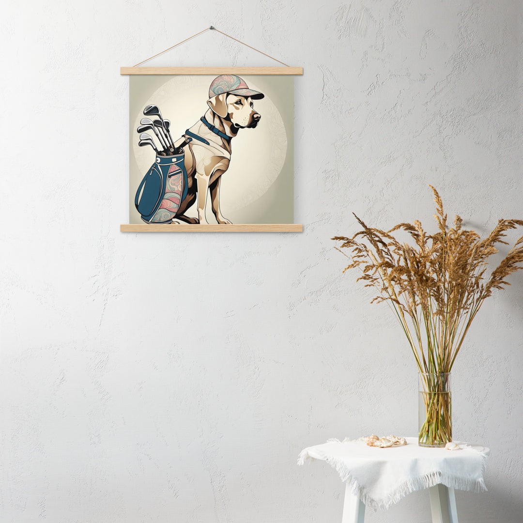 Poster with hangers-Labrador Retriever Golfer