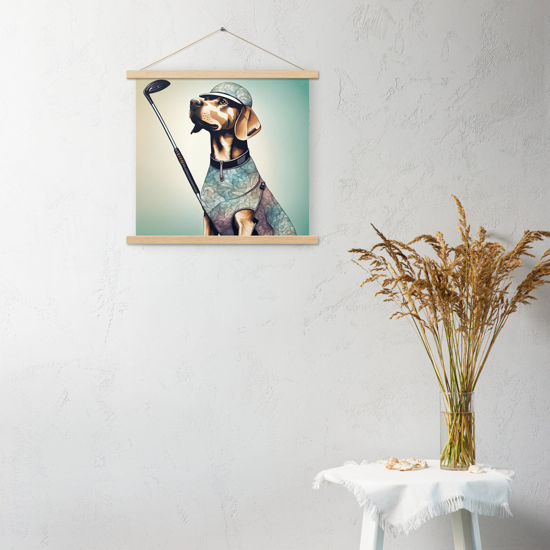 Poster with hangers-Labrador Retriever Golfer V8