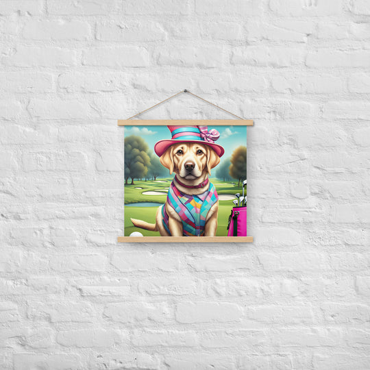 Poster with hangers-Labrador Retriever Golfer V9