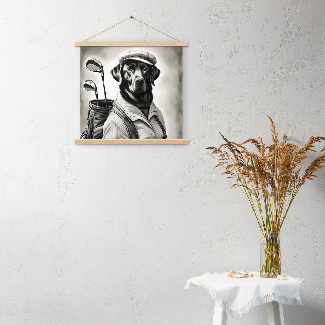 Poster with hangers-Labrador Retriever Golfer V11