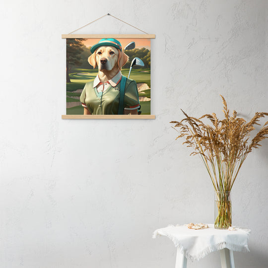 Poster with hangers-Labrador Retriever Golfer V14