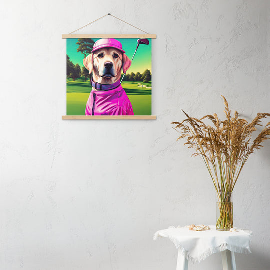 Poster with hangers-Labrador Retriever Golfer V16