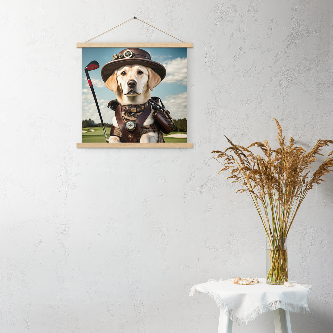 Poster with hangers-Labrador Retriever Golfer V20